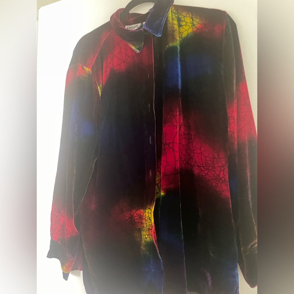 Chico's Vibrant Multicolor women’s jacket:top in silk and rayon size 2.
